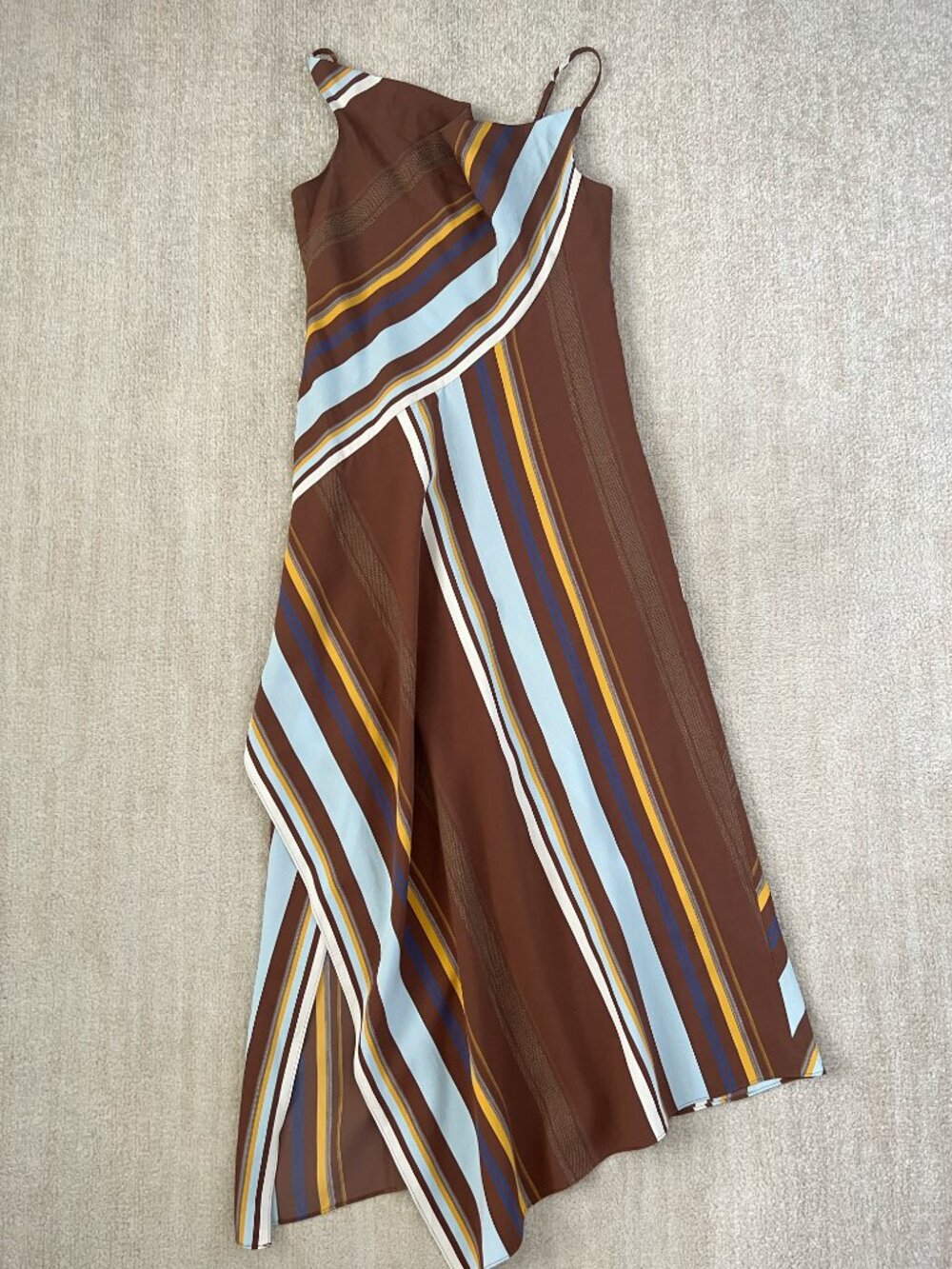 A.L.C. Lauren Striped Boho Summer Cocktail Midi Dress 2